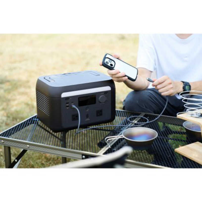 エレコム　ELECOM エレコム　ELECOM ポータブル電源 512Wh (AC×2 Type-C×2 USB-A×2 カーアクセサリーソケット×1) ブラック DE-PS500PBK DE-PS500PBK