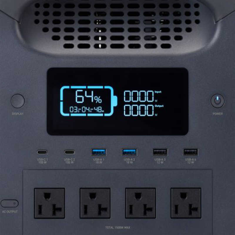 エレコム　ELECOM エレコム　ELECOM ポータブル電源 512Wh (AC×2 Type-C×2 USB-A×2 カーアクセサリーソケット×1) ブラック DE-PS500PBK DE-PS500PBK