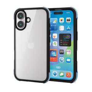 エレコム ELECOM iPhone 16(6.1インチ)ハイブリッドケース エアバッグ ブラック×クリア PMA24AHVAIRBK2 エレコム ELECOM iPhone 16(6.1インチ)ハイブリッドケース エアバッグ ブラック×クリア PMA24AHVAIRBK2