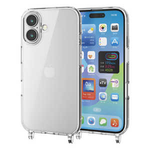 エレコム ELECOM iPhone 16(6.1インチ)ハイブリッドケース ストラップホール付き クリア PMA24AHVCKSHCR エレコム ELECOM iPhone 16(6.1インチ)ハイブリッドケース ストラップホール付き クリア PMA24AHVCKSHCR