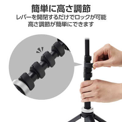 エレコム ELECOM スマホ カメラ 三脚 自撮り棒 2WAY コンパクト 最大約