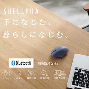 エレコム ELECOM マウス SHELLPHA Sサイズ 抗菌 [BlueLED /無線 /3ボタン /Bluetooth・USB] ネイビー M-SH11MBSKNV