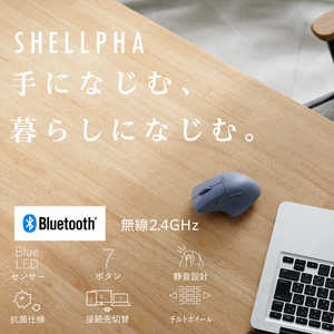 エレコム ELECOM マウス SHELLPHA Mサイズ 抗菌 [BlueLED /無線 /7ボタン /Bluetooth・USB] ネイビー M-SH30MBSKNV