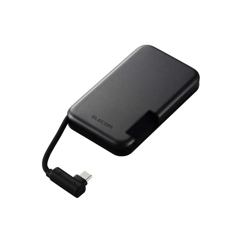 エレコム　ELECOM エレコム　ELECOM SSD 外付け 1TB USB3.2(Gen2) 読込最大1000MB/s マグネット付き USB-Cケーブル一体型 ポータブルSSD ブラック ESD-EPB1000GBK ESD-EPB1000GBK