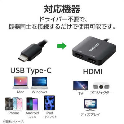 エレコム ELECOM USB Type-C - HDMI 変換 USB-C プラグ to HDMI