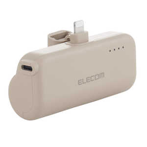エレコム ELECOM 直挿しモバイルバッテリー 5000mAh 最大12W 入力(Type-C×1) 出力(Lightning×1) ベージュ DE-C59L-5000BE エレコム ELECOM 直挿しモバイルバッテリー 5000mAh 最大12W 入力(Type-C×1) 出力(Lightning×1) ベージュ DE-C59L-5000BE