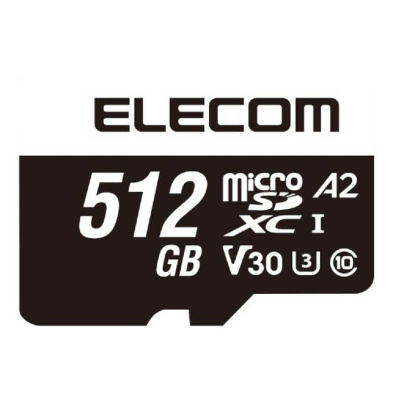エレコム　ELECOM エレコム　ELECOM microSD カード 512GB Class10 UHS-I U3 V30 A2 4K microSDXC 読込最大95MB/s MF-MS512GU13A2R MF-MS512GU13A2R