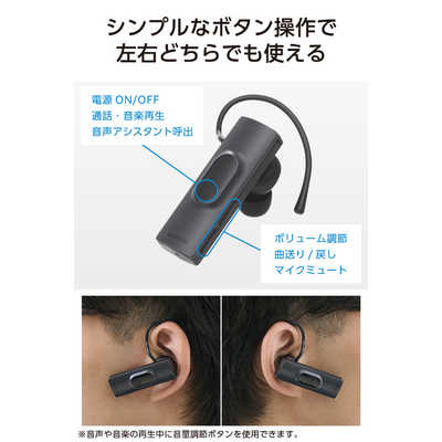 エレコム ELECOM Bluetoothヘッドセット 片耳 USB Type-C充電 HD Voice