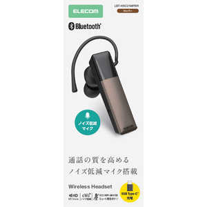 エレコム　ELECOM Bluetoothヘッドセット 片耳 USB Type-C充電 Qualcomm cVc HD Voice マイクミュート マルチポイント LBT-HSC21MPBR