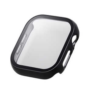 エレコム ELECOM アップルウォッチ カバー ［46mm］ フルカバー ケース 強化ガラス メタリック ブラック AW-24AFCGPBK