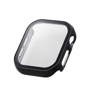 エレコム ELECOM アップルウォッチ カバー ［42mm］ フルカバー ケース 強化ガラス メタリック ブラック AW-24BFCGPBK