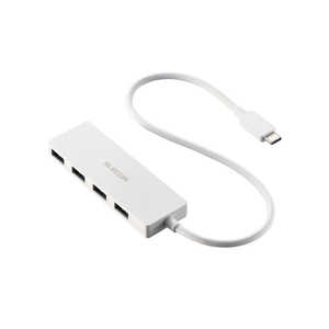 エレコム ELECOM USB Type-C ハブ USB3.2 Gen1 USB-A ×4 バスパワー コンパクト 薄型 ケーブル長30cm ホワイト U3HC-H041XWH エレコム ELECOM USB Type-C ハブ USB3.2 Gen1 USB-A ×4 バスパワー コンパクト 薄型 ケーブル長30cm ホワイト U3HC-H041XWH