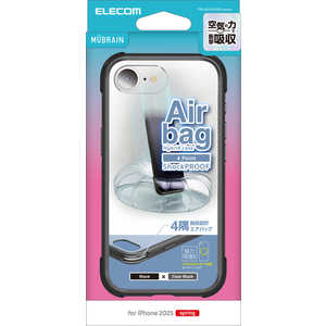 エレコム ELECOM iPhone 16e ハイブリッドケース MUBRAIN ブラック×クリアクリア PMA25SHVAIRBK エレコム ELECOM iPhone 16e ハイブリッドケース MUBRAIN ブラック×クリアクリア PMA25SHVAIRBK