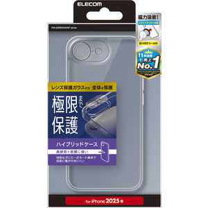エレコム ELECOM iPhone 16e ハイブリッドケース 極限Plus メタルステッカー付 クリア PMA25SHVCKKPCR エレコム ELECOM iPhone 16e ハイブリッドケース 極限Plus メタルステッカー付 クリア PMA25SHVCKKPCR