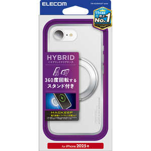 エレコム ELECOM iPhone 16e ハイブリッドケース MAGKEEP スタンド クリア×シルバー PMA25SMAGSTSV エレコム ELECOM iPhone 16e ハイブリッドケース MAGKEEP スタンド クリア×シルバー PMA25SMAGSTSV