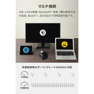 エレコム ELECOM トラックボールマウス HUGE PLUS 有線 2.4Ghz無線