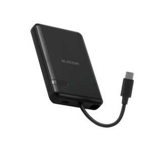 쥳 ELECOM ХХåƥ꡼ । 5000mAh 12W USB-C USB-C֥ ֥å DE-C62-5000BK