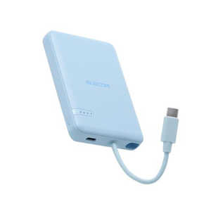 쥳 ELECOM ХХåƥ꡼ । 5000mAh 12W USB-C USB-C֥ ֥롼 DE-C62-5000BU