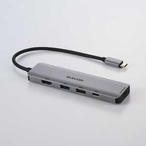 쥳 ELECOM USB Type-C ɥå󥰥ơ 5-in-1 4K HDMI PD MacBook Pro / Air ʤPCб С 쥳 DST-050BP1SV