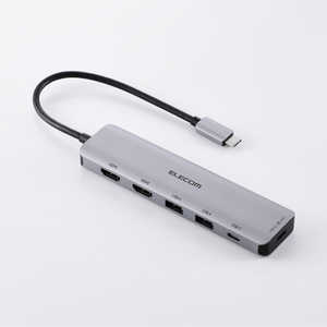 エレコム ELECOM USB-C ドッキングステーション 85W PD充電 4K HDMI ×2 最大3画面 高速転送 ハブ USB 3.2 MacBook/iPad/Windows等対応 シルバー DST-M060BPSV エレコム ELECOM USB-C ドッキングステーション 85W PD充電 4K HDMI ×2 最大3画面 高速転送 ハブ USB 3.2 MacBook/iPad/Windows等対応 シルバー DST-M060BPSV