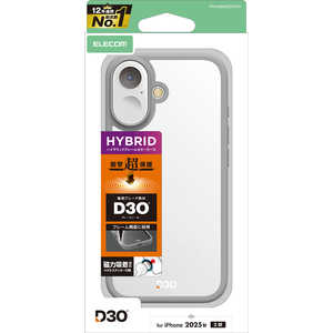 GR ELECOM iPhone 17P[X D3O t[J[ ^Ot O[ PMA25AD3OFCCH