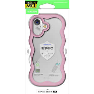 エレコム ELECOM iPhone 17ケース ハイブリッドケース フラームカラー ウェーブ メタルリング付 ピンク PMA25AFCWAVEPN エレコム ELECOM iPhone 17ケース ハイブリッドケース フラームカラー ウェーブ メタルリング付 ピンク PMA25AFCWAVEPN