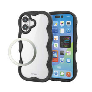 GR ELECOM iPhone 17P[X nCubhP[X t[J[ EF[u ^Ot ubN PMA25AFCWAVEBK