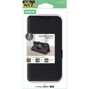 エレコム ELECOM iPhone 17ケース ソフトレザーケース 薄型 磁石付 MAGKEEP ブラック PMA25APLFMGBK エレコム ELECOM iPhone 17ケース ソフトレザーケース 薄型 磁石付 MAGKEEP ブラック PMA25APLFMGBK