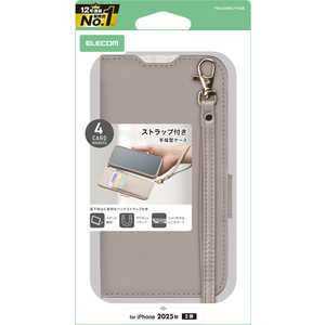 エレコム ELECOM iPhone 17ケース ソフトレザーケース 磁石付 耐衝撃 ハンドストラップ付 グレージュ PMA25APLFY4GB エレコム ELECOM iPhone 17ケース ソフトレザーケース 磁石付 耐衝撃 ハンドストラップ付 グレージュ PMA25APLFY4GB