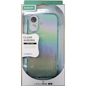 エレコム ELECOM iPhone 17ケース ソフトケース クリアオーロラ メタルリング付 ブルー PMA25AUCABU エレコム ELECOM iPhone 17ケース ソフトケース クリアオーロラ メタルリング付 ブルー PMA25AUCABU