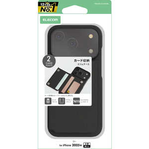 エレコム ELECOM iPhone 17 Proケース ソフトレザーケース 背面収納 ブラック PMA25CPLORFBK エレコム ELECOM iPhone 17 Proケース ソフトレザーケース 背面収納 ブラック PMA25CPLORFBK