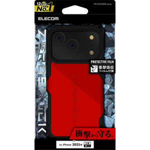 エレコム ELECOM iPhone 17 Proケース ZEROSHOCK レッド PMA25CZERORD エレコム ELECOM iPhone 17 Proケース ZEROSHOCK レッド PMA25CZERORD