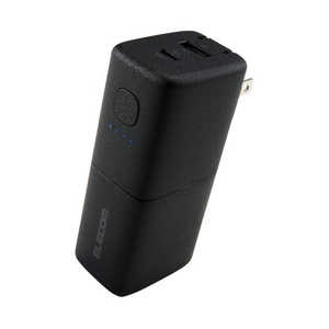 �G���R�� ELECOM ���o�C���o�b�e���[ ���`�E���C�I���d�r AC��̌^ USB PD 35W 5000mAh USB-C���o�� USB-A�o�� PSE�K�� �u���b�N DE-AC14-5000BK