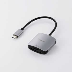 GR ELECOM SDJ[h[_[ Type-C SD/microSDΉ A~➑ P[ǔ^ Vo[ MR3C-C20SV