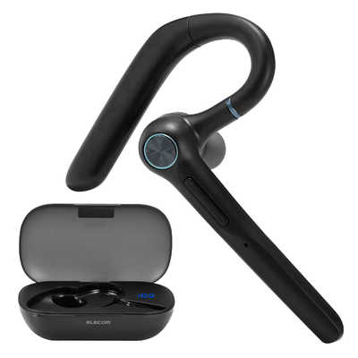 エレコム ELECOM Bluetoothヘッドセット 充電ケース付 耳掛け LBT