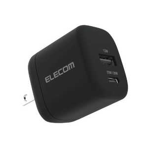 ���쥳�� ELECOM USB Type-C ���Ŵ� PD/PPS 33W 2�ݡ��� USB-C��USB-A GaN II ���� �ޤꤿ���ߥץ饰 PSEŬ�� �֥�å� MPA-AC11433XBK