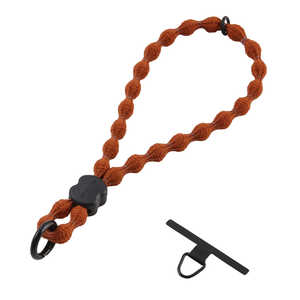 エレコム　ELECOM スマホストラップ ハンドストラップ 手首用 全機種対応 落下・紛失防止 やわらか伸縮タイプ 特許こぶ型ひも 反射糸で夜間も安心 軽量 ストラップホールシート付属 AIRFLEX ディープオレンジ P-STHFLDR