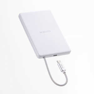 �G���R�� ELECOM ���o�C���o�b�e���[ 5000mAh �P�[�u����̌^ 20W PD�Ή� ���ő̃��`�E���C�I���d�r PSE�K�� �z���C�g DE-C83-5000WH