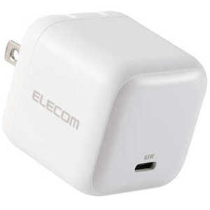 �G���R�� ELECOM USB �[�d�� 65W PD PPS�Ή� 1�|�[�g USB-C GaN II �R���p�N�g �܂肽���݃v���O PSE�K�� MacBook iPad iPhone Switch �Ή� �z���C�g MPA-AC1246