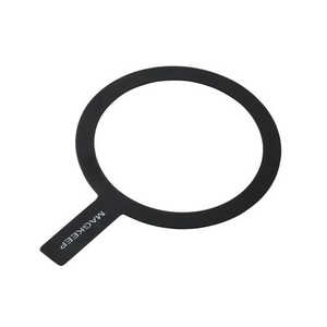 エレコム　ELECOM MagSafe メタルリング ステッカー ケースに貼るだけ iPhone対応 薄型0.5mm スマホリング・スタンド・カードケース用 位置合わせツール付 ブラック AMS-MAGST3BK