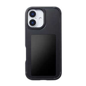 エレコム　ELECOM iPhone 16 背面ディスプレイケース 着セ替エ 耐衝撃 PM-A24AEINK01BK