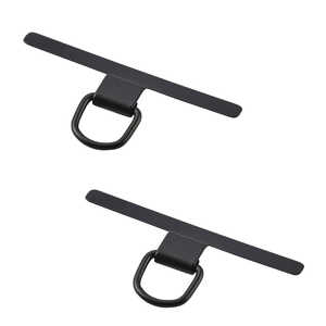 エレコム　ELECOM スマホ ストラップホールシート 挟むだけ スマホケース ケーブル穴対応 1口タイプ ステンレス製 薄型0.2mm 耐荷重10kg スマホショルダー・ハンドストラップ用 保護シール付き ブラック P-STHD1SBK