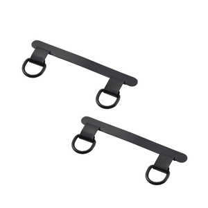 エレコム　ELECOM スマホ ストラップホールシート 挟むだけ スマホケース スピーカー穴対応 2口タイプ ステンレス製 薄型0.2mm 耐荷重10kg スマホショルダー・ハンドストラップ用 保護シール付き ブラック P-STHD2SBK