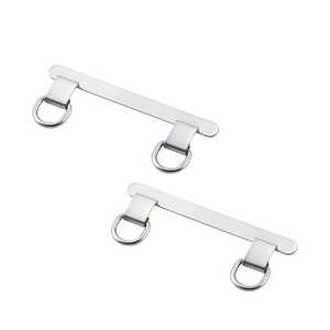 エレコム　ELECOM スマホ ストラップホールシート 挟むだけ スマホケース スピーカー穴対応 2口タイプ ステンレス製 薄型0.2mm 耐荷重10kg スマホショルダー・ハンドストラップ用 保護シール付き シルバー P-STHD2SSV