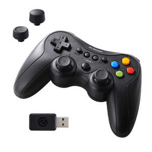 エレコム　ELECOM FPSゲームパッド PC用 ワイヤレス 2.4GHz Win11/10対応 XInput DirectInput メカニカルトリガー スティック交換 ［13ボタン］ JC-GP50SVBK