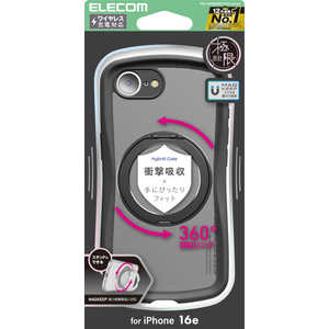 �G���R�� ELECOM iPhone 17e iPhone16e Grippy �t���[���J���[ �Ɍ� MAGKEEP�X�^���h �u���b�N PM-A25SGRSTKMBK