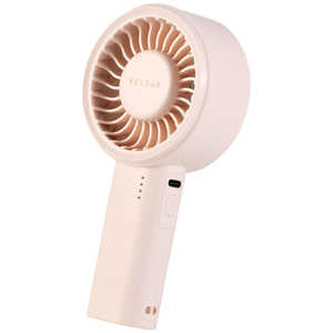 エレコム　ELECOM ハンディファン 携帯扇風機 コンパクト 大風量 5段階風量 USB Type-C充電 自動安全OFF ハンドストラップ付き ピンク FAN-U261PN