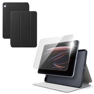 �G���R�� ELECOM 11�C���`iPad Air�iM4/M3/M2�j�p �X�^�[�^�[�L�b�g �K���X�t�B���� �Ռ��z���P�[�X �u���b�N TB-A26MSASTBK