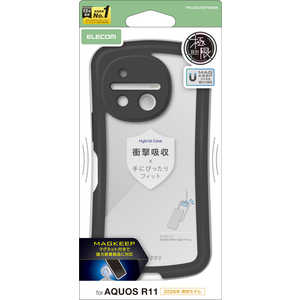 �G���R�� ELECOM AQUOS R11/Grippy �t���[���J���[ �Ɍ� MAGKEEP/�u���b�N PMS262GRFMKBK