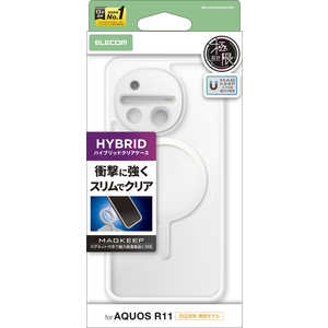 �G���R�� ELECOM AQUOS R11/�n�C�u���b�h�P�[�X MAGKEEP �Ɍ�/�z���C�g PMS262MAG02KWH